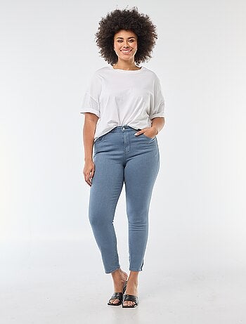 Calças skinny com cintura subida