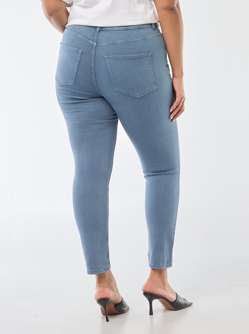 Calças skinny com cintura subida Azul - Kiabi