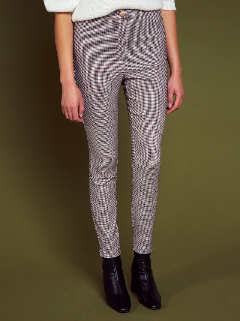 Calças skinny com cintura subida BEGE - Kiabi
