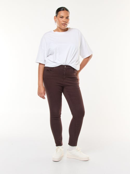 Calças skinny com cintura subida - Kiabi