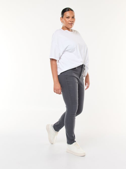 Calças skinny com cintura subida - Kiabi