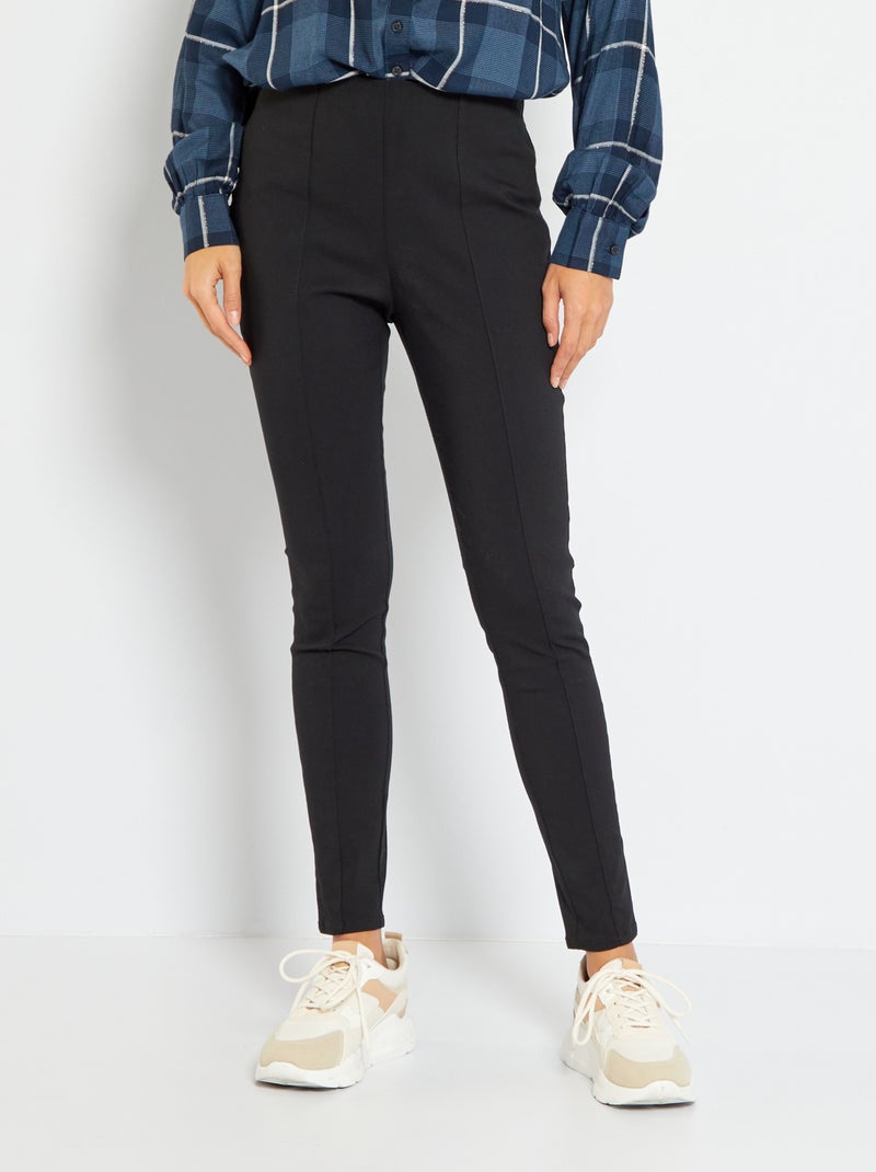 Calças skinny com cintura subida Preto - Kiabi