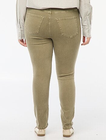 Calças skinny com cintura subida