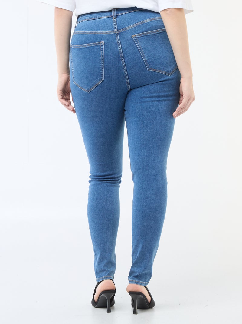 Calças skinny de cintura muito subida - L28 Azul - Kiabi