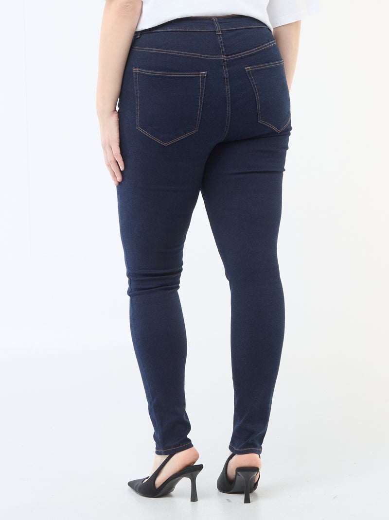 Calças skinny de cintura muito subida - L28 Azul - Kiabi