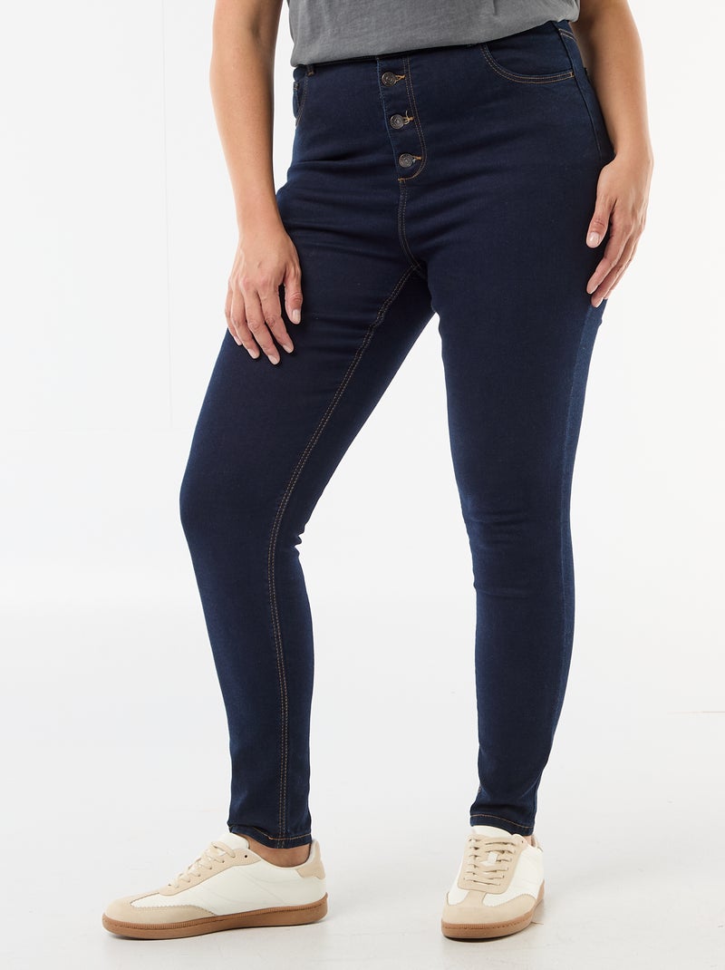 Calças skinny de cintura muito subida - L30 Azul - Kiabi