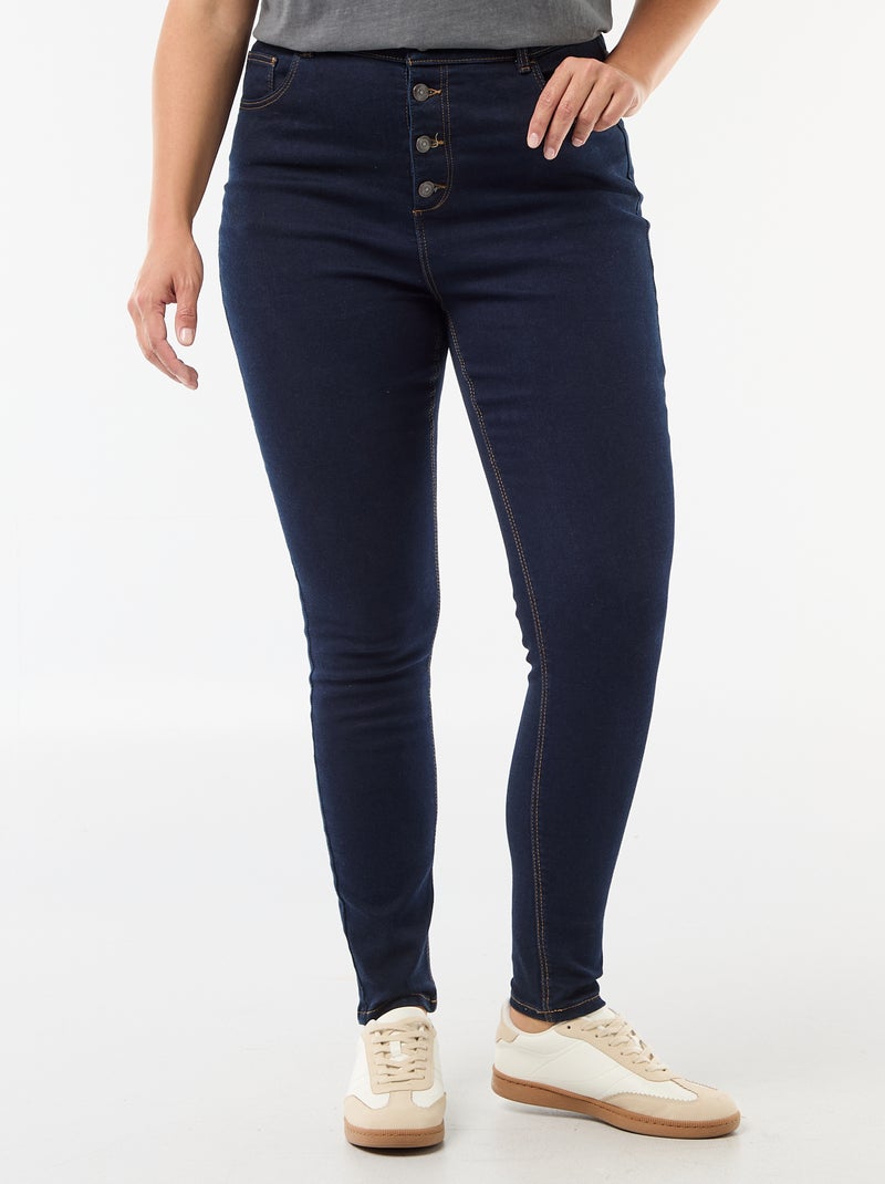 Calças skinny de cintura muito subida - L30 Azul - Kiabi