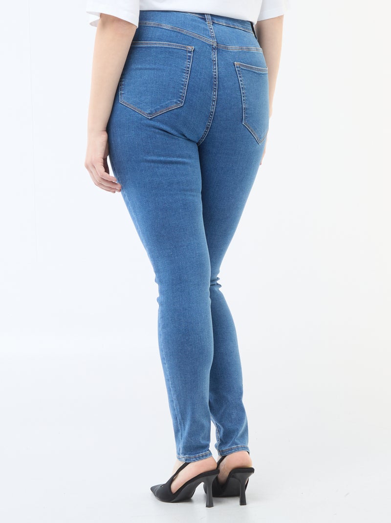Calças skinny de cintura muito subida - L32 Azul - Kiabi