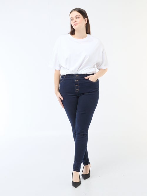 Calças skinny de cintura muito subida - L32 - Kiabi