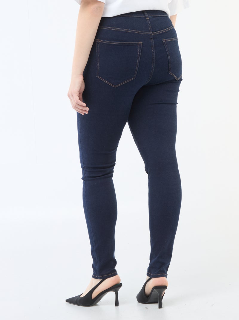 Calças skinny de cintura muito subida - L34 Azul - Kiabi