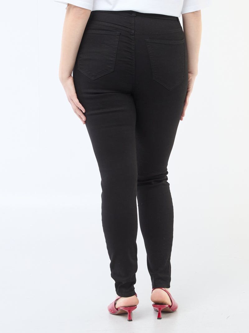 Calças skinny de cintura muito subida - L34 Preto - Kiabi