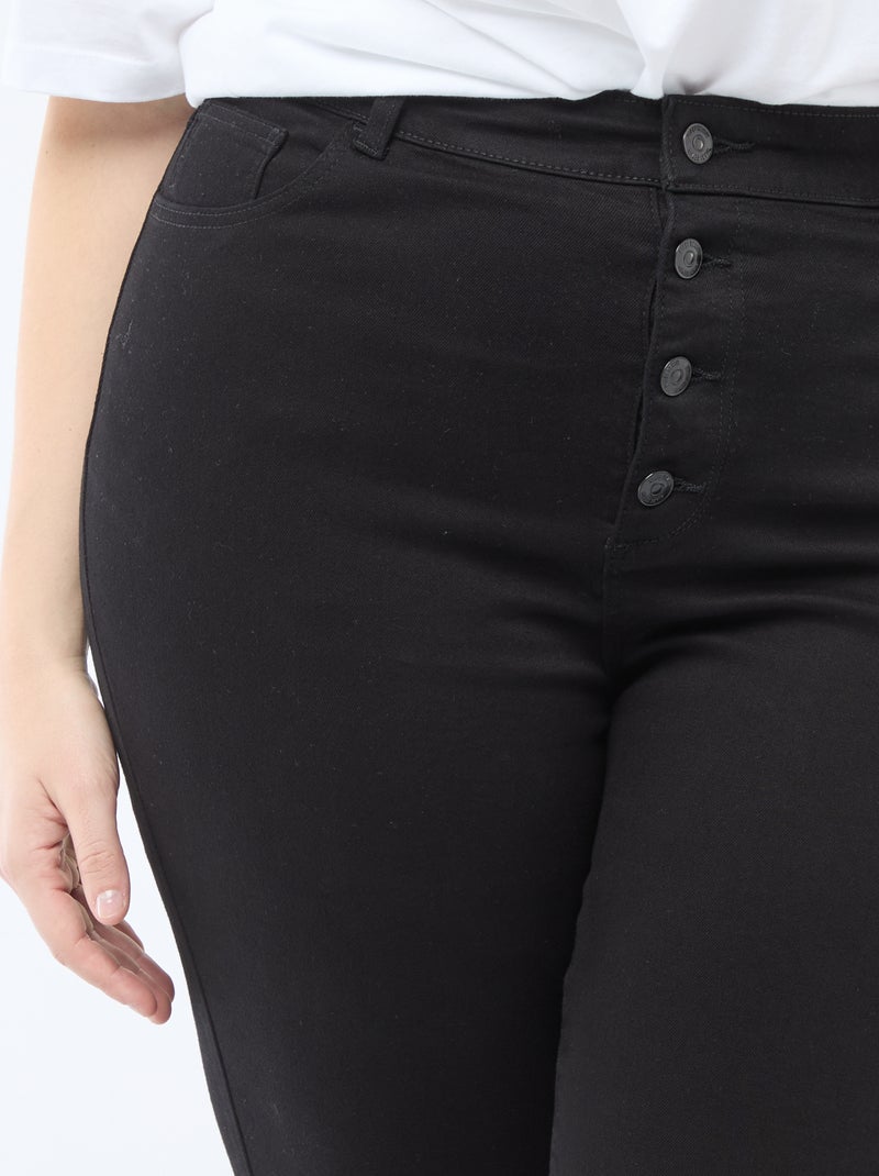 Calças skinny de cintura muito subida - L34 Preto - Kiabi