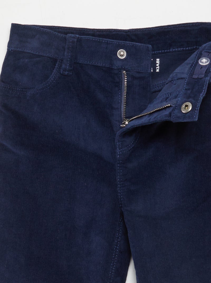 Calças skinny de veludo AZUL - Kiabi