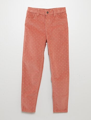 Calças skinny de veludo