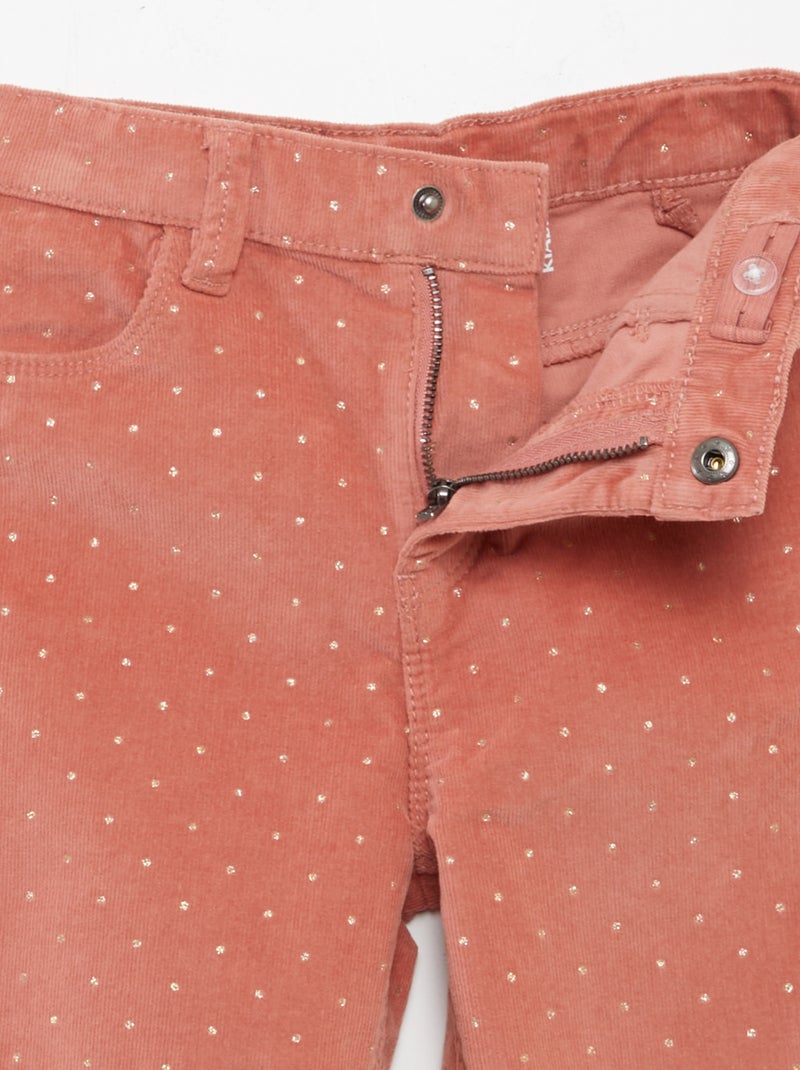 Calças skinny de veludo ROSA - Kiabi