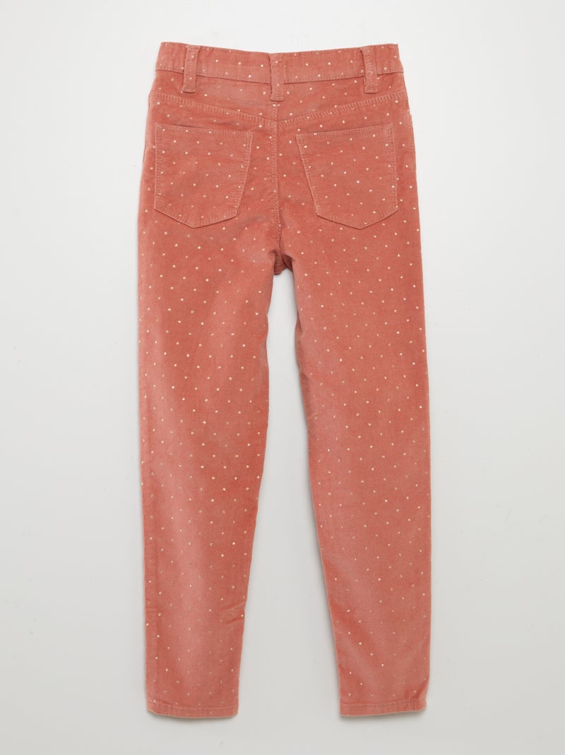 Calças skinny de veludo ROSA - Kiabi