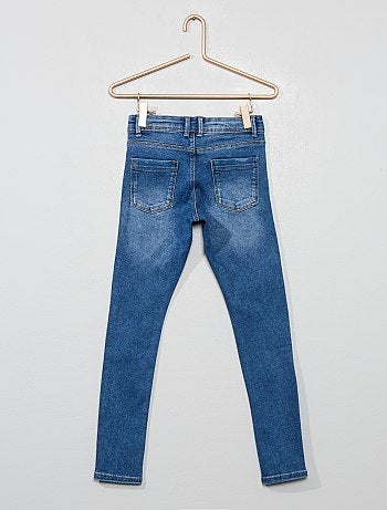 Menina 3-12 anos - Calças skinny destroy em ganga elástica - Kiabi