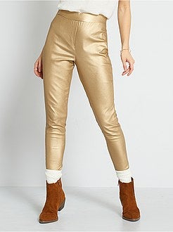 Calças skinny douradas - Kiabi