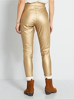 Calças skinny douradas - Kiabi