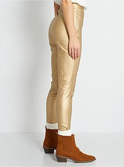 Calças skinny douradas - Kiabi