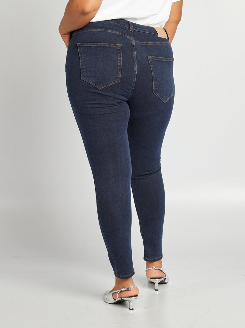 Calças skinny elásticas - 5 bolsos  - L30 AZUL - Kiabi