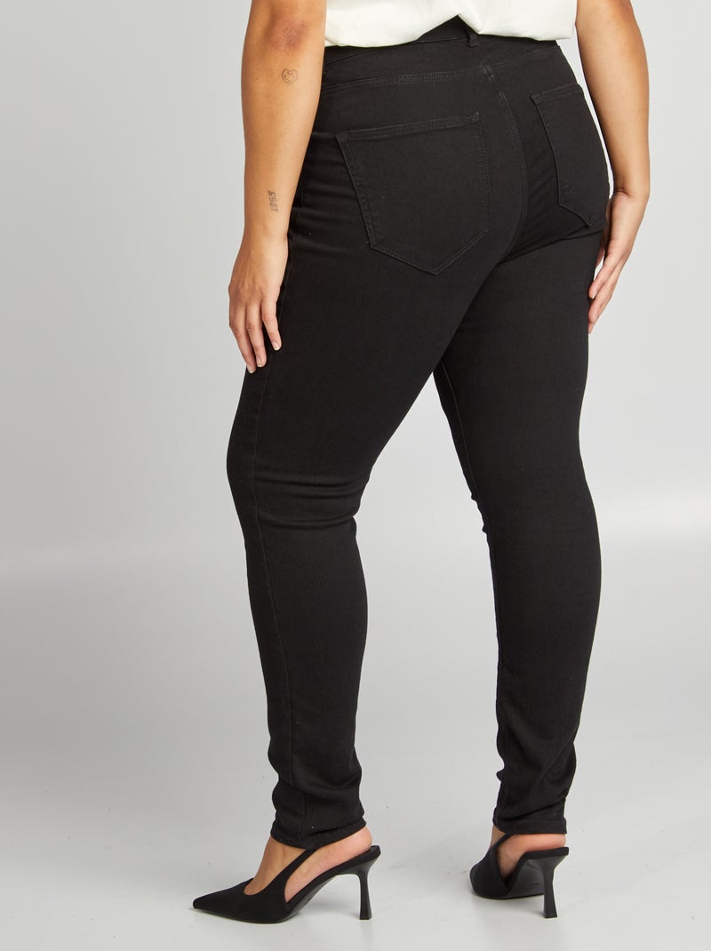 Calças skinny elásticas - 5 bolsos  - L30 PRETO - Kiabi