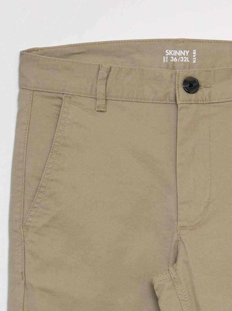 Calças skinny elásticas - L32 BEGE - Kiabi