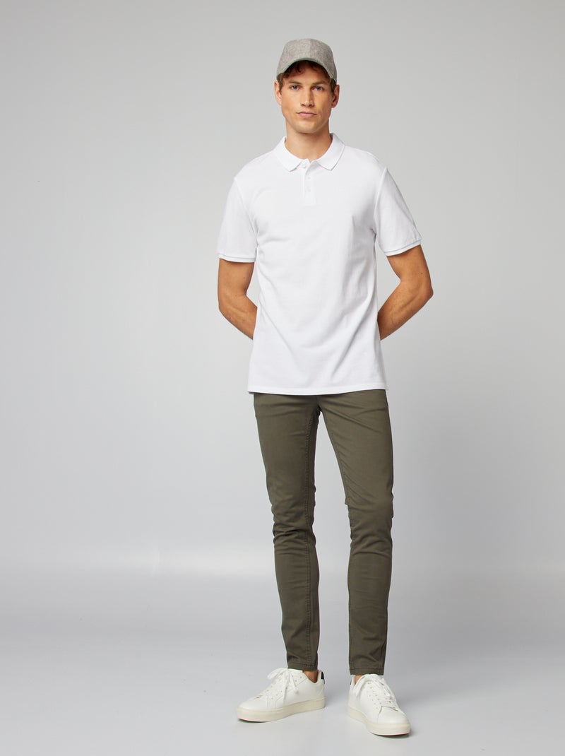 Calças skinny elásticas - L32 CAQUI - Kiabi