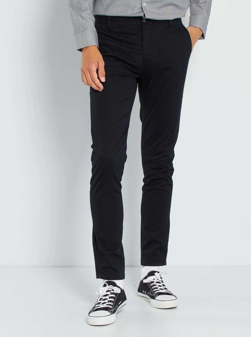 Calças skinny elásticas - L32 Preto - Kiabi