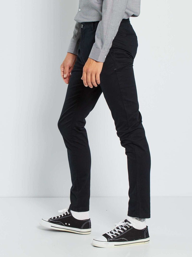 Calças skinny elásticas - L32 Preto - Kiabi