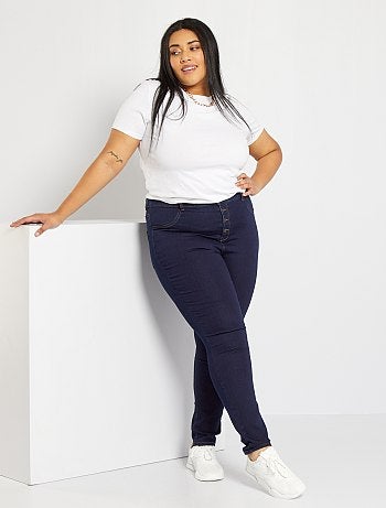 Calças skinny em ganga elástica de cintura subida - Kiabi