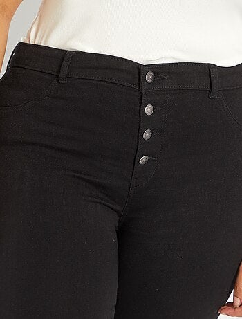 Calças skinny em ganga elástica de cintura subida - Kiabi