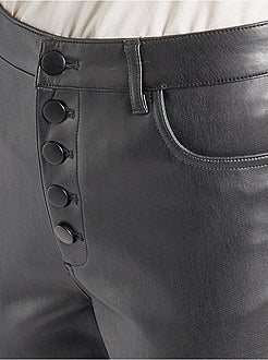 Calças skinny em pele sintética - Kiabi