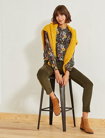 Calças skinny em veludo canelado - Kiabi