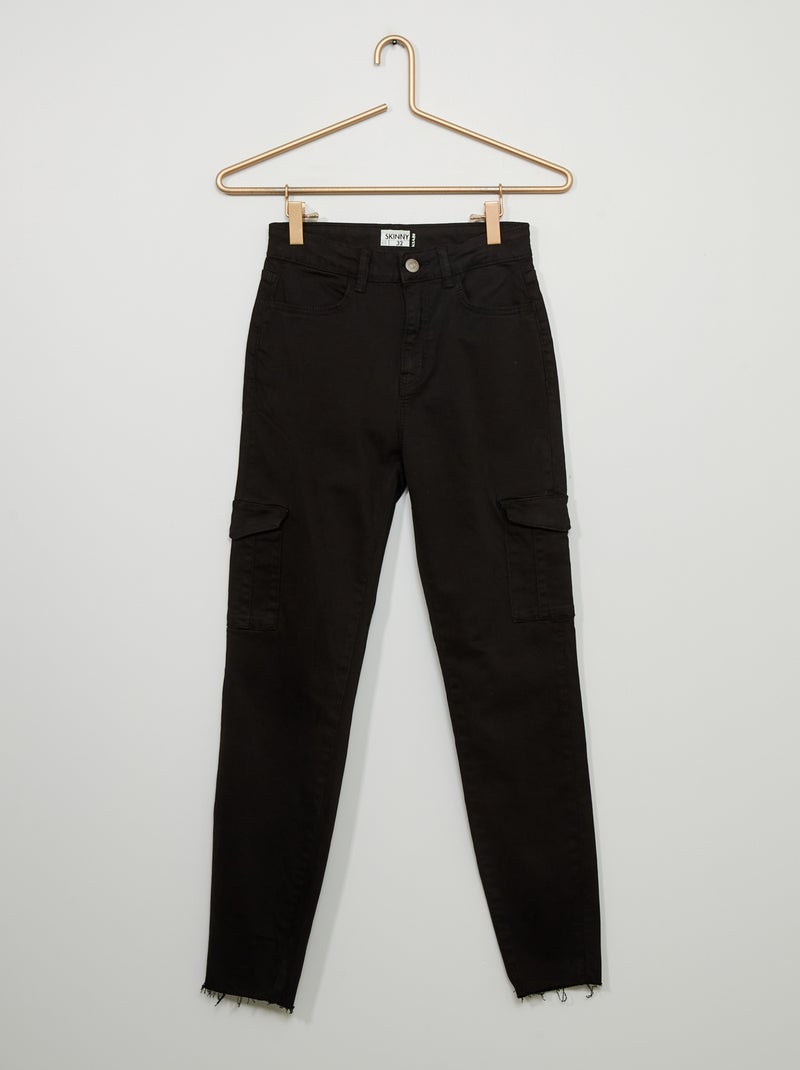 Calças skinny estilo cargo Preto - Kiabi