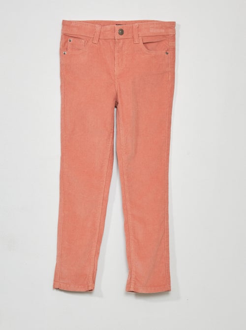 Calças skinny lisas de veludo - Kiabi