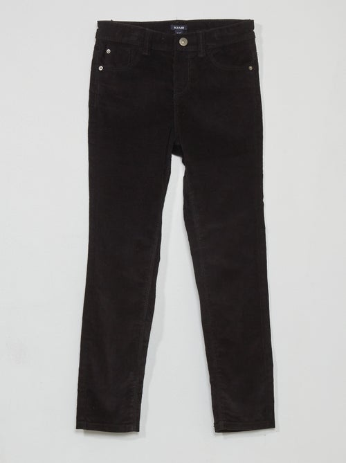 Calças skinny lisas de veludo - Kiabi