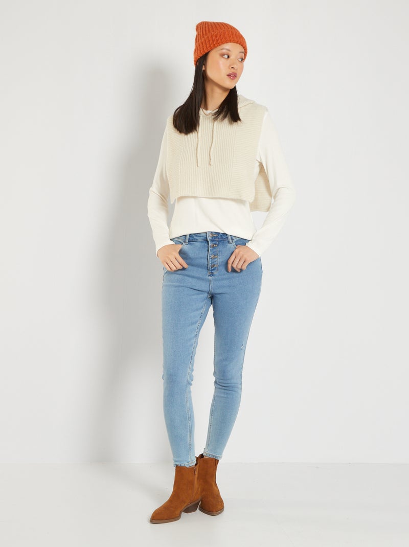Calças skinny push up AZUL - Kiabi