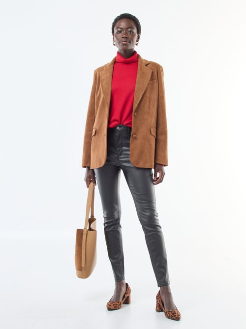 Calças skinny revestidas lisas - Kiabi