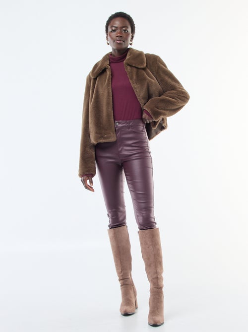 Calças skinny revestidas lisas - Kiabi