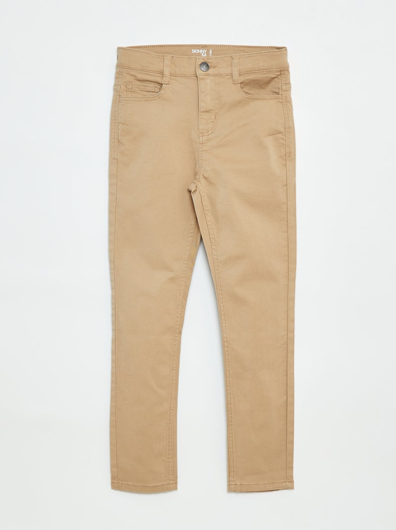 Calças Skinny/corte muito justo com 5 bolsos Bege - Kiabi