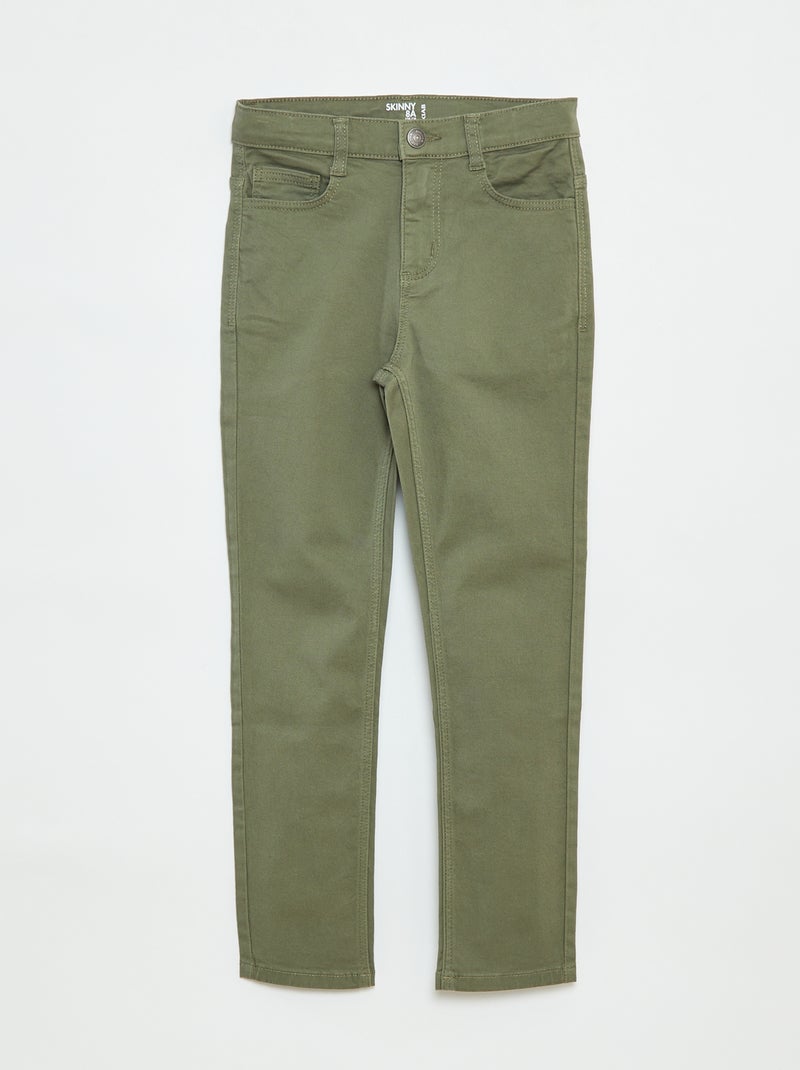Calças Skinny/corte muito justo com 5 bolsos Verde - Kiabi