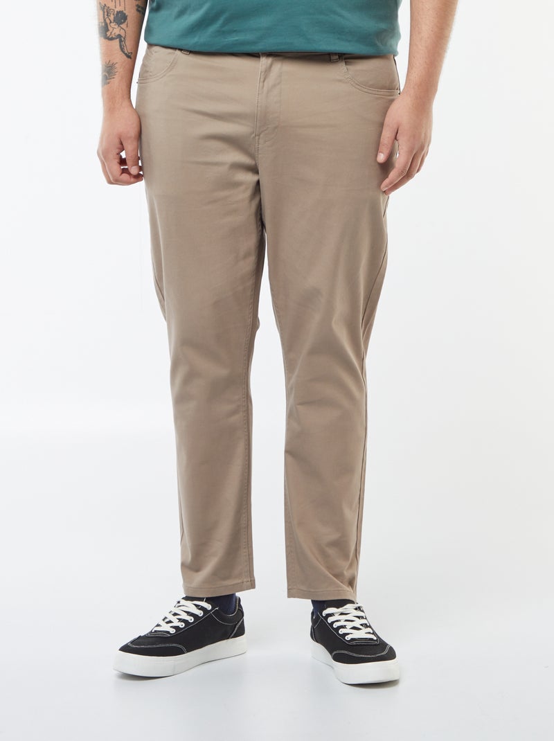 Calças slim - L32 Castanho - Kiabi