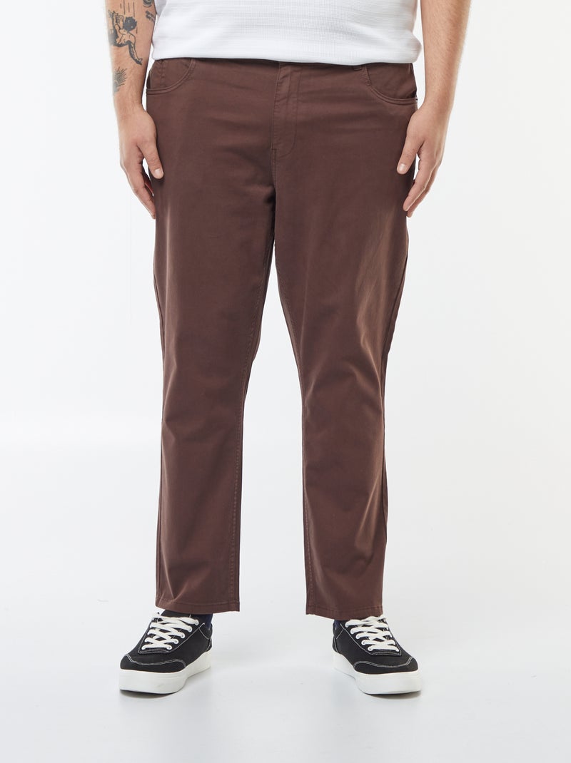 Calças slim - L32 Castanho - Kiabi