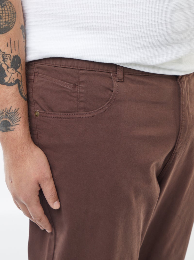 Calças slim - L32 Castanho - Kiabi