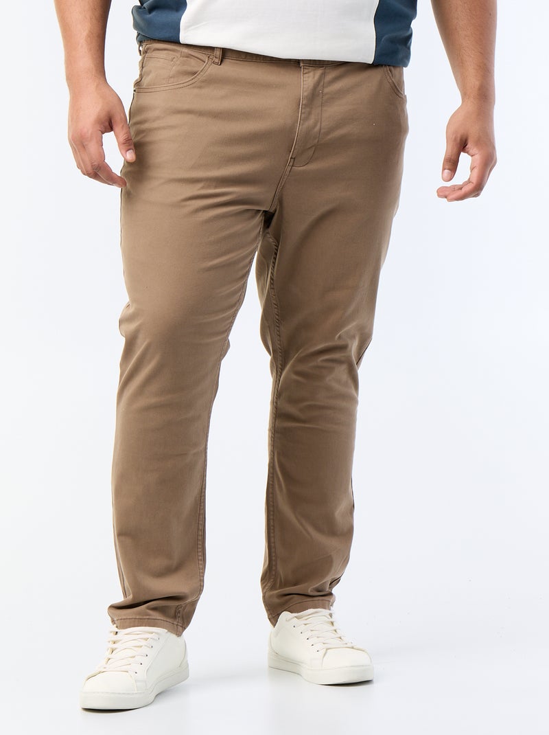Calças slim - L32 Castanho - Kiabi