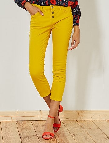 Calças slim 7/8 com cintura subida - Kiabi