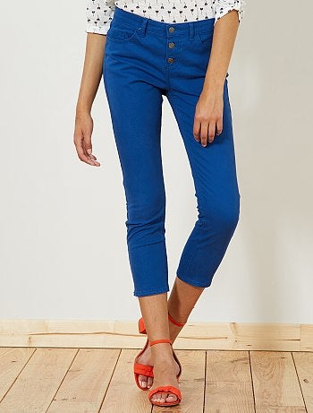 Calças slim 7/8 com cintura subida - Kiabi