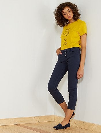 Calças slim 7/8 com cintura subida - Kiabi