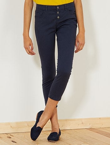 Calças slim 7/8 com cintura subida - Kiabi